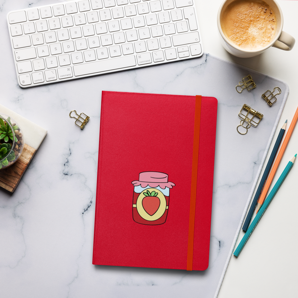 strawberry jam illustration hardcover notebook strawberry aesthetic